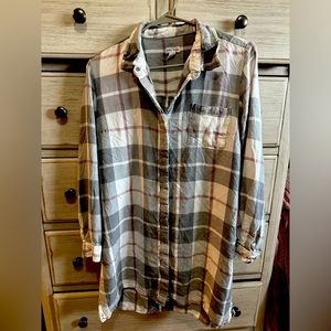 Tribal Jeans white, pink, grey plaid dress